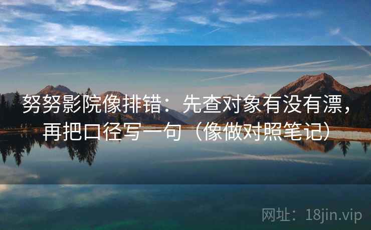 努努影院像排错：先查对象有没有漂，再把口径写一句（像做对照笔记）