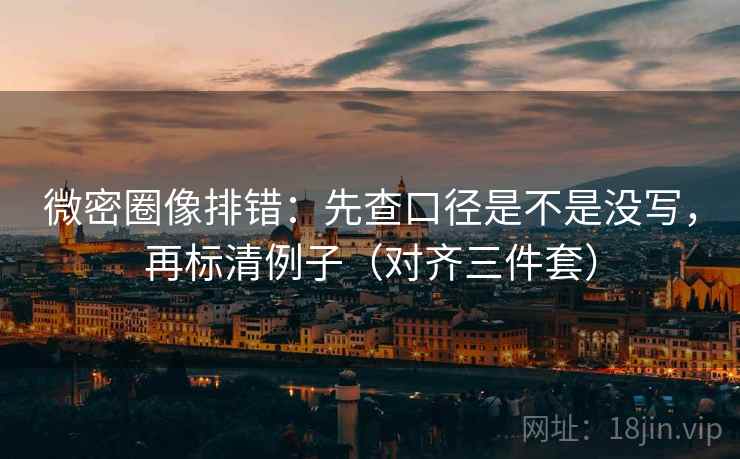 微密圈像排错：先查口径是不是没写，再标清例子（对齐三件套）