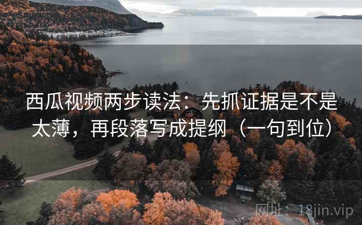 西瓜视频两步读法:先抓证据是不是太薄,再段落写成提纲(一句到位) 西瓜视频两步读法:先抓证据是不是太薄,再段落写成提纲(一句到位)
